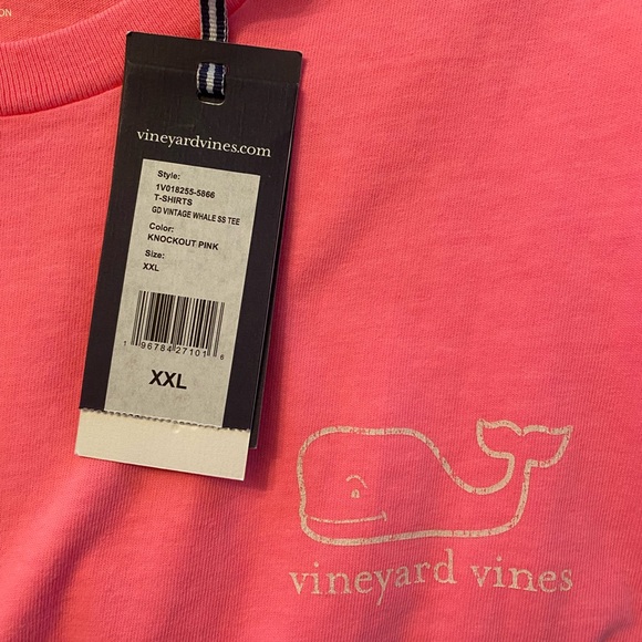 NWT Mens Vineyard Vine Whale short sleeve tee pink white XXL - Picture 6 of 7